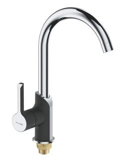 Смеситель для кухни Shevanik S6053H чёрный/хром